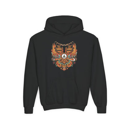 Youth Hoodie — Rustic Peace Mandala Graphic