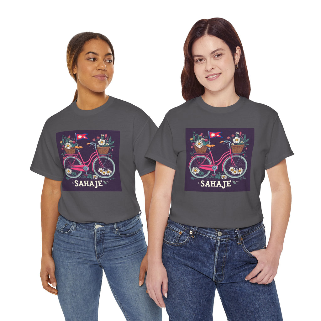Sahaje Floral Bicycle T‑Shirt