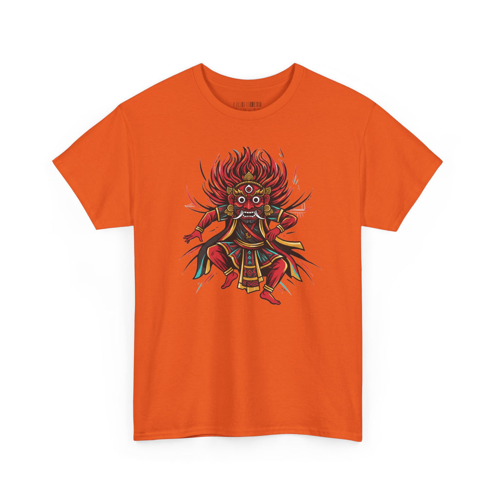 T-Shirt — Fierce Red Oni Demon Graphic Tee (Mythic Japanese Mask Design)