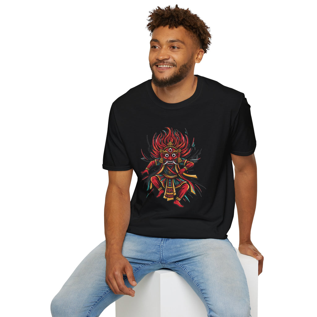 Balinese Barong Dance T-Shirt — Traditional Mythic Mask Graphic Tee