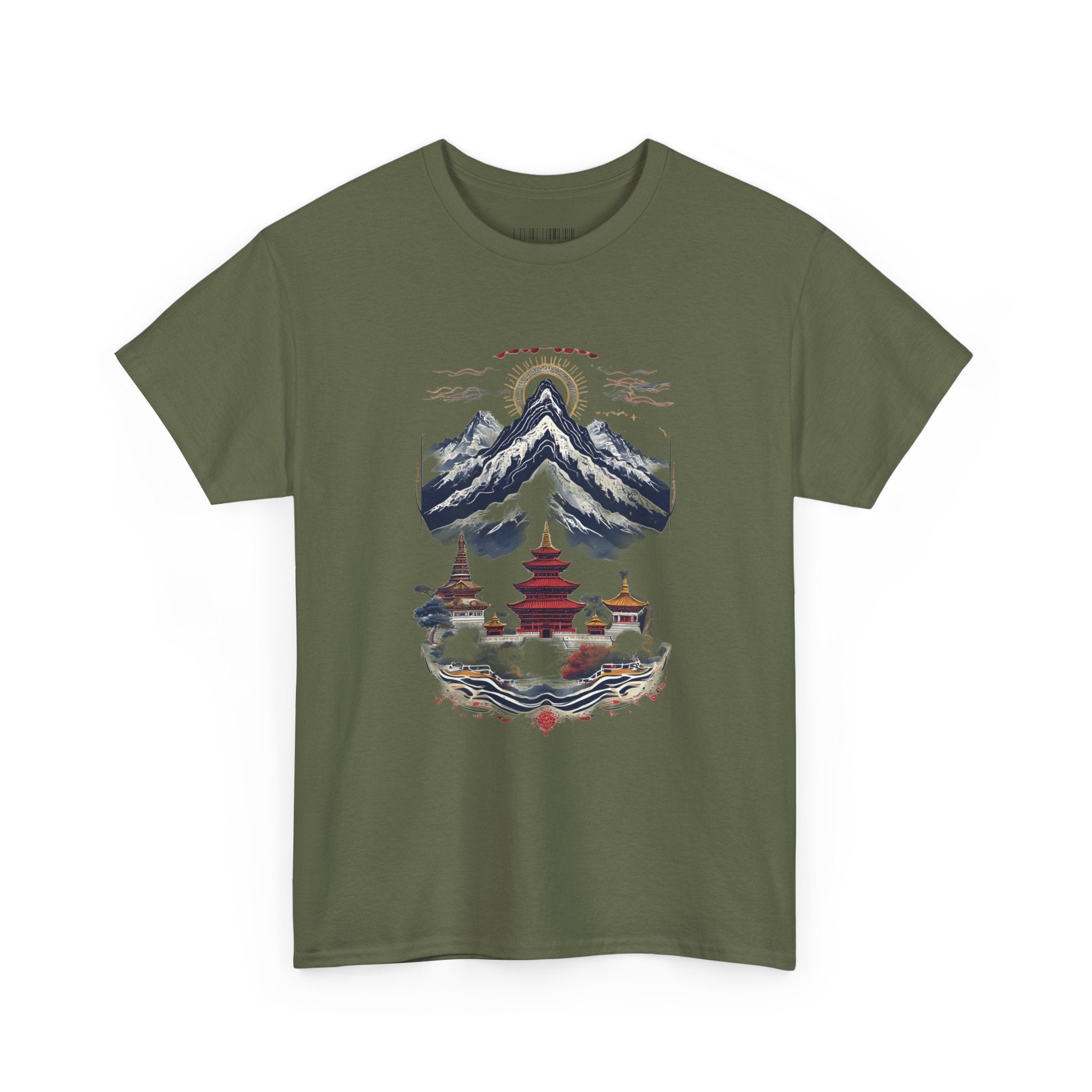 Japanese Mountain Pagoda T-Shirt — Zen Temple Landscape Tee