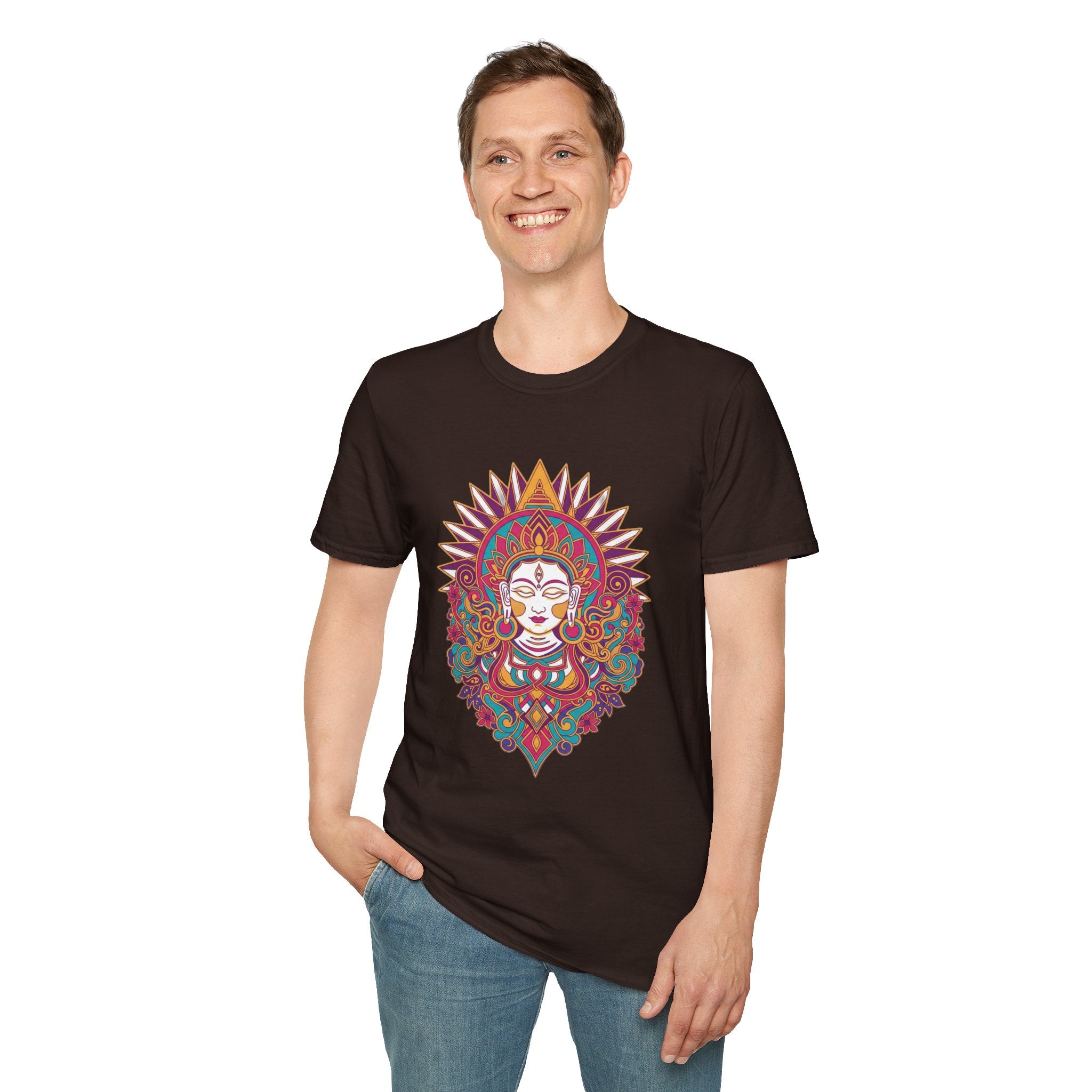 Mandala Goddess T-Shirt — Colorful Floral Spiritual Tee