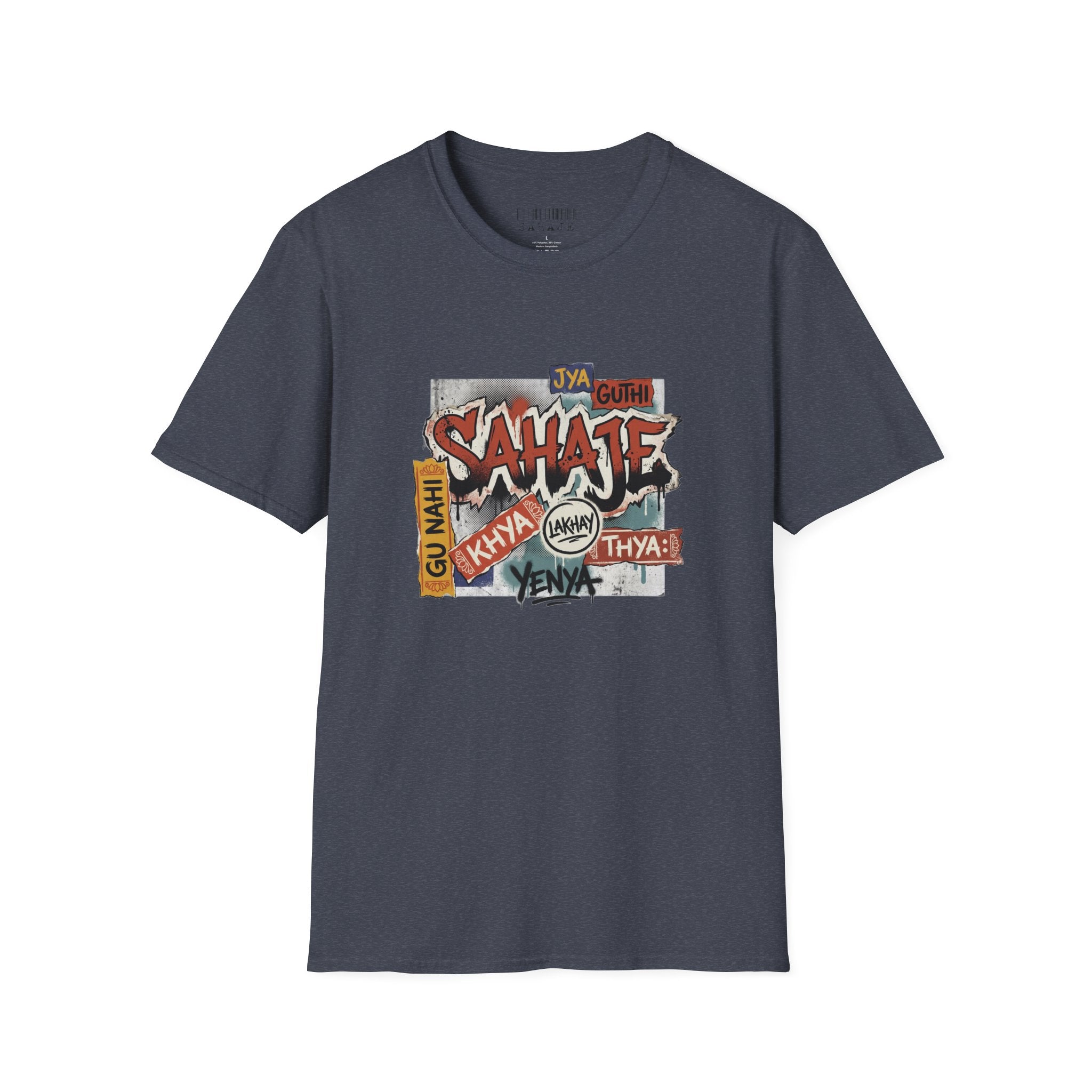 Sahaje Graffiti T-Shirt — Urban Hindi Street Art Tee