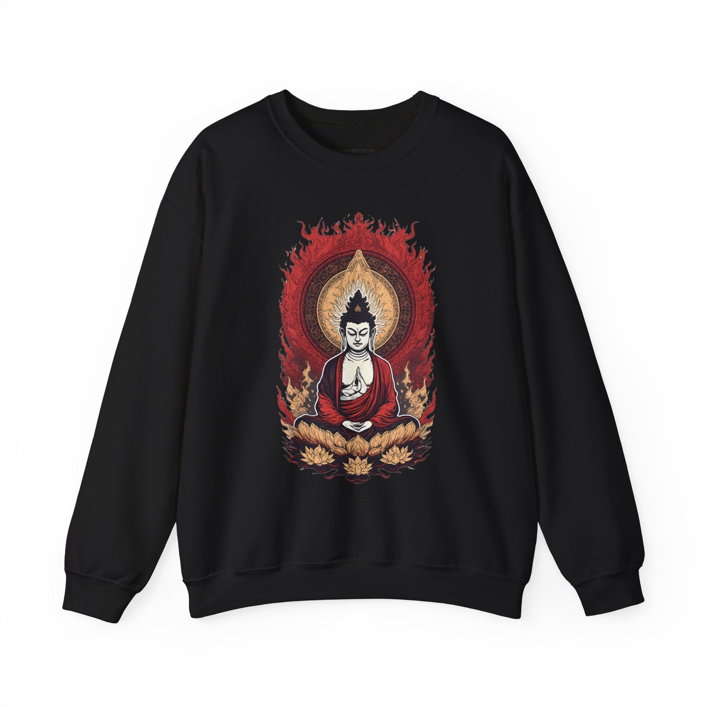 Buddha Lotus Flame Crewneck Sweatshirt