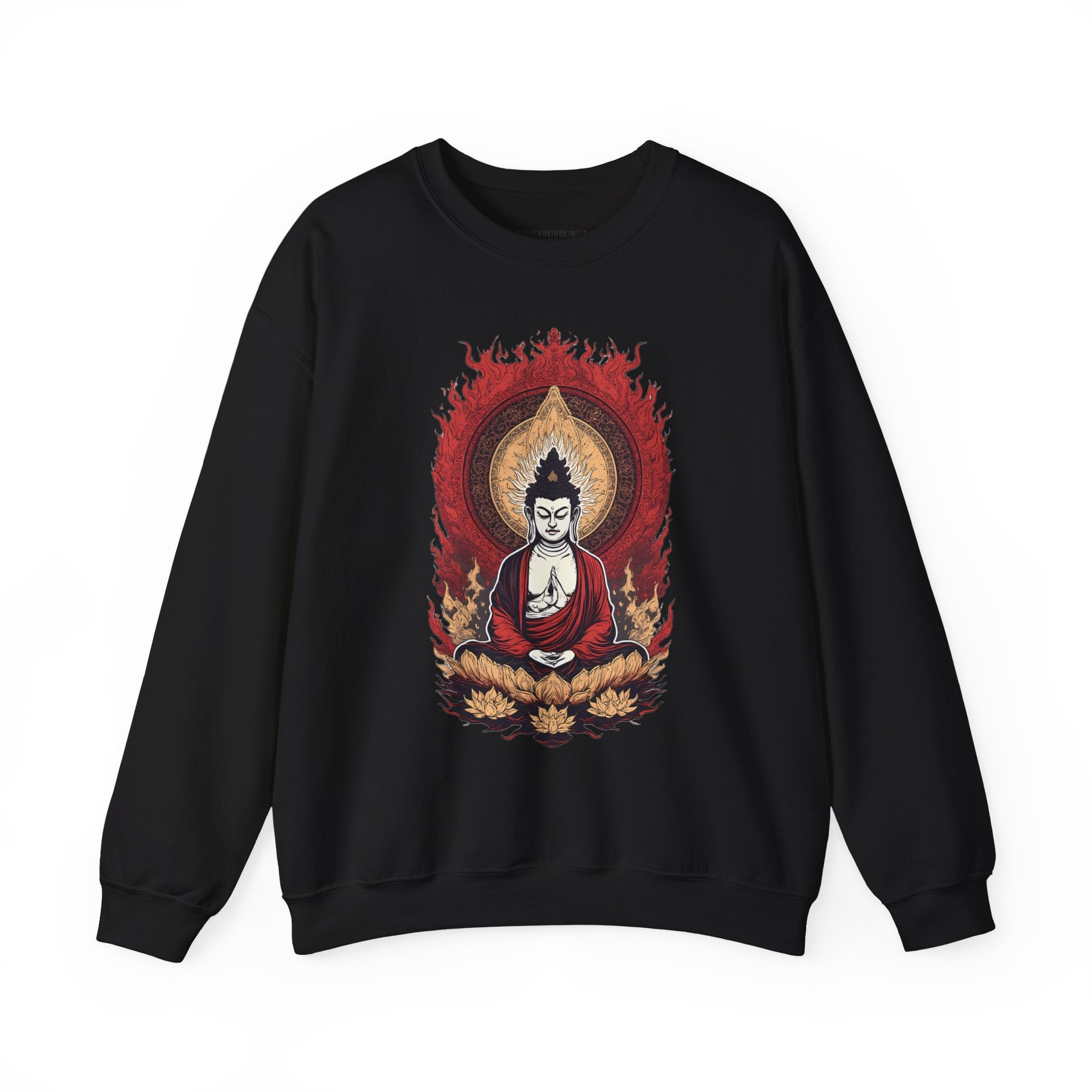 Buddha Lotus Flame Crewneck Sweatshirt