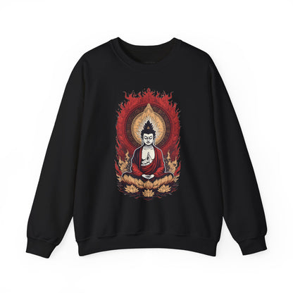 Buddha Lotus Flame Crewneck Sweatshirt