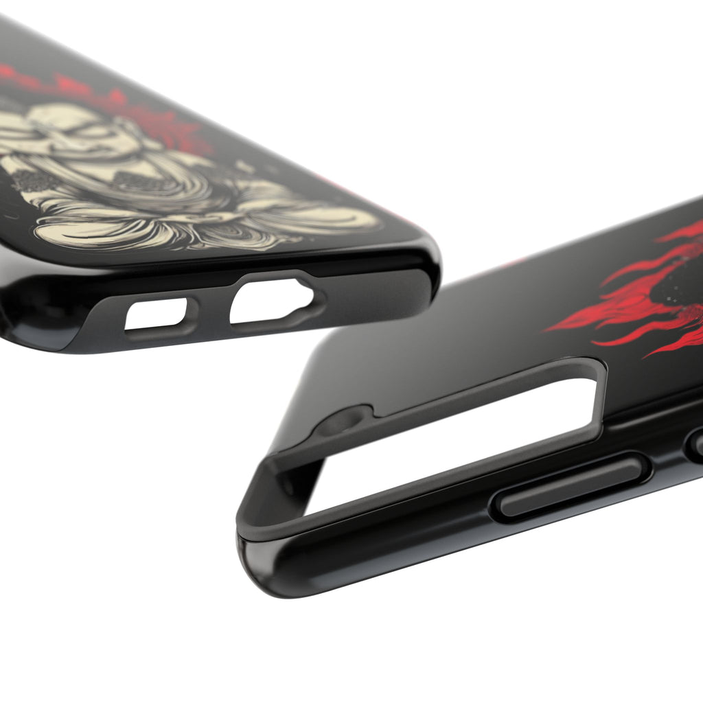 Meditative Buddha Tough Phone Case — Red Flame Zen Protection