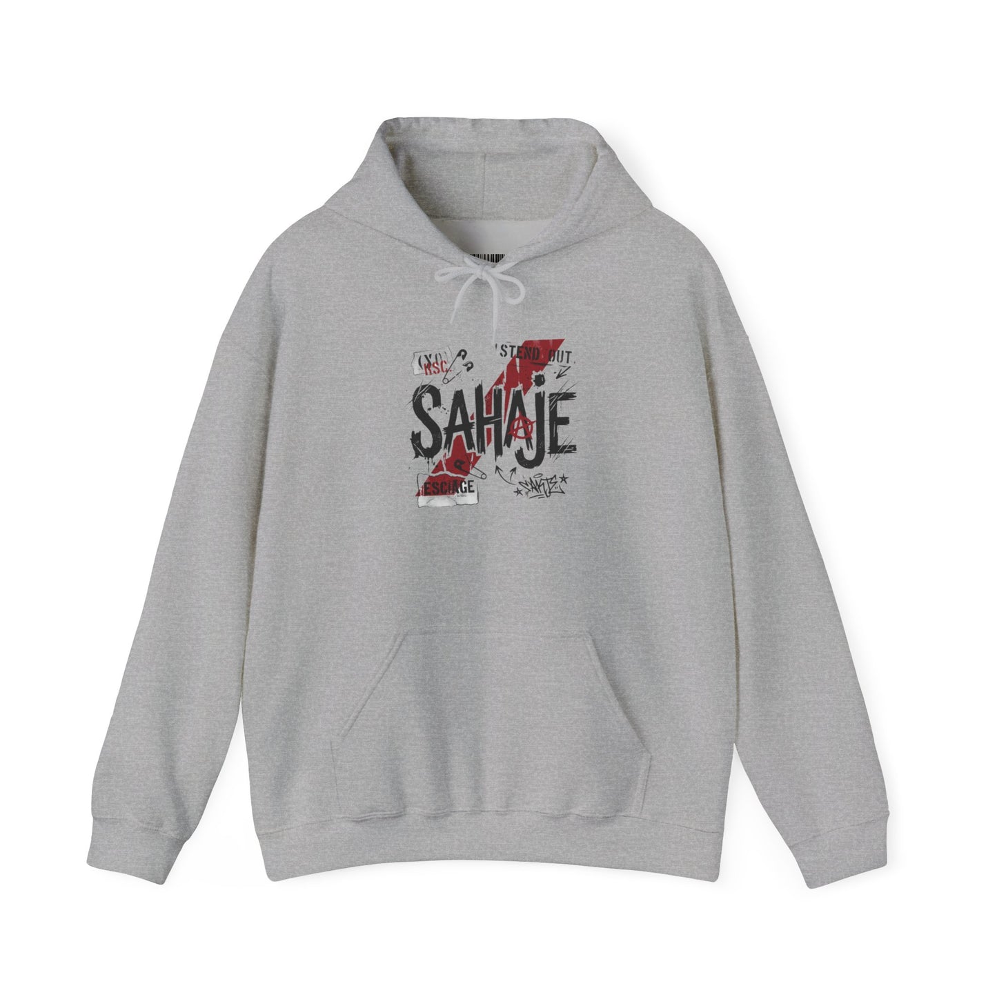 Sahaje Graphic Hoodie – Distressed Vintage Script Pullover