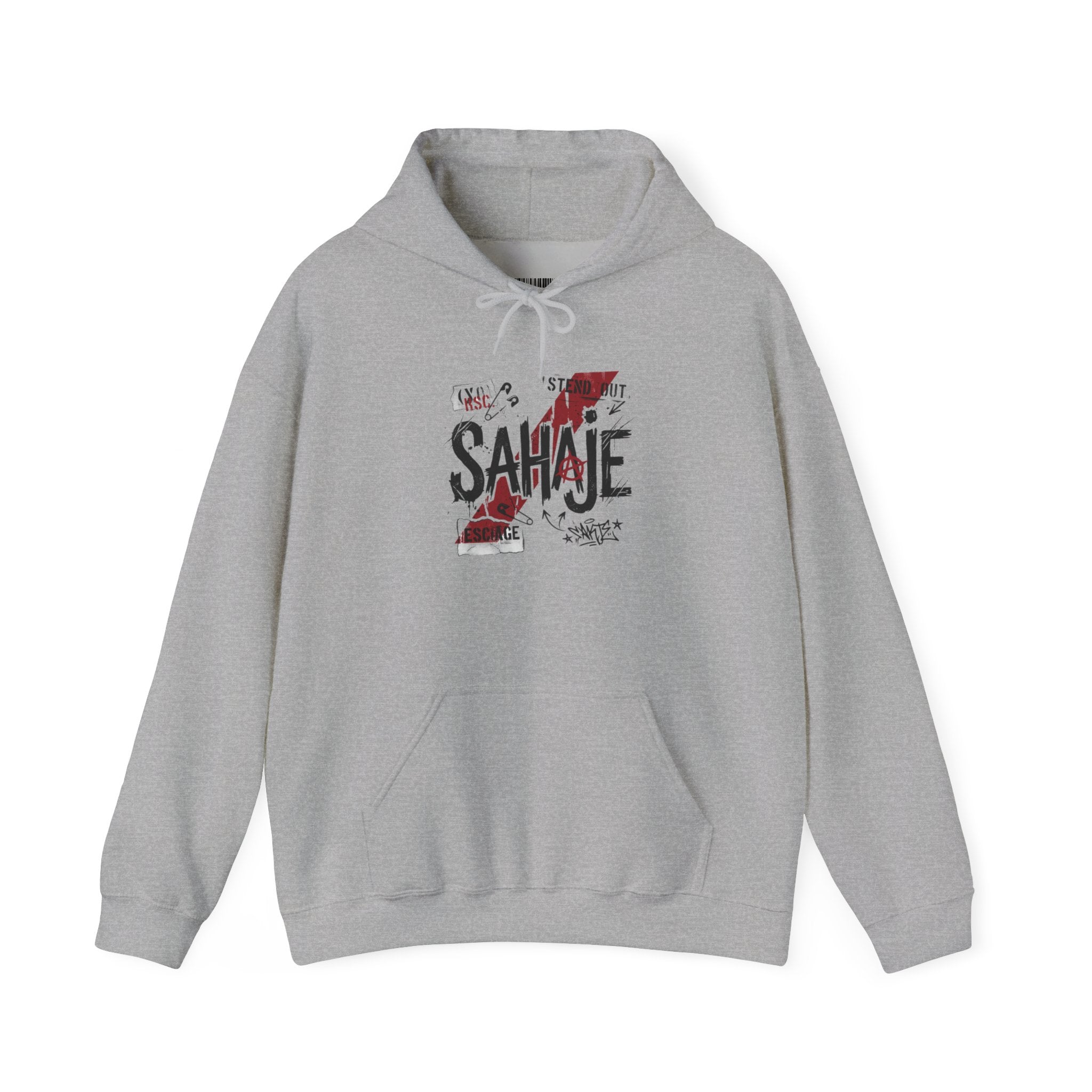 Sahaje Graphic Hoodie – Distressed Vintage Script Pullover