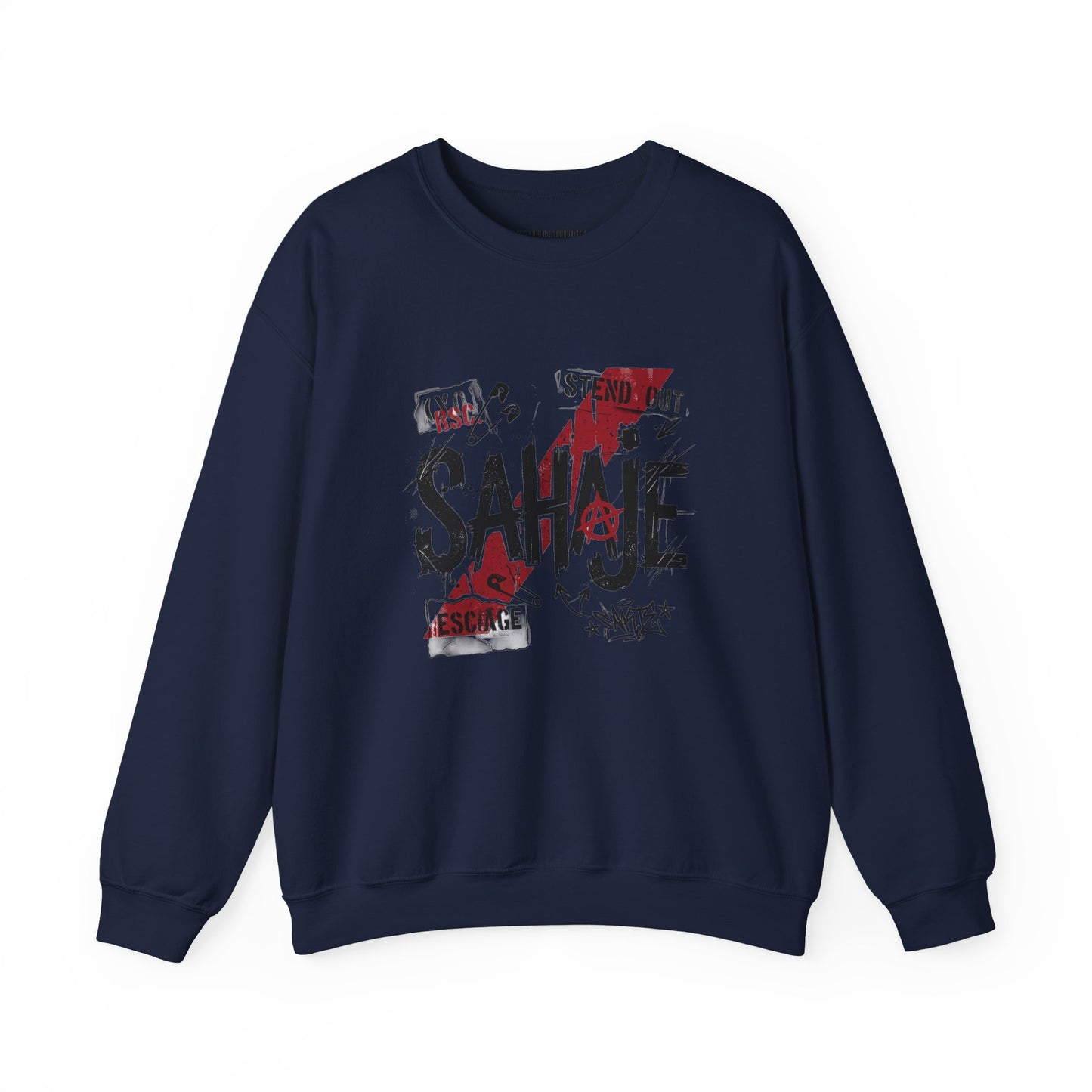 Sahaje Graphic Crewneck Sweatshirt – Streetwear Logo Pullover