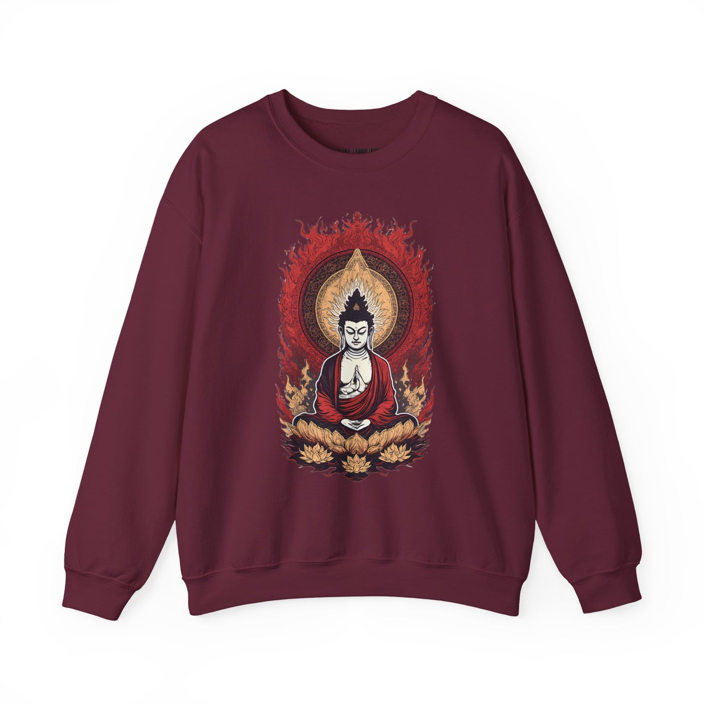 Buddha Lotus Flame Crewneck Sweatshirt