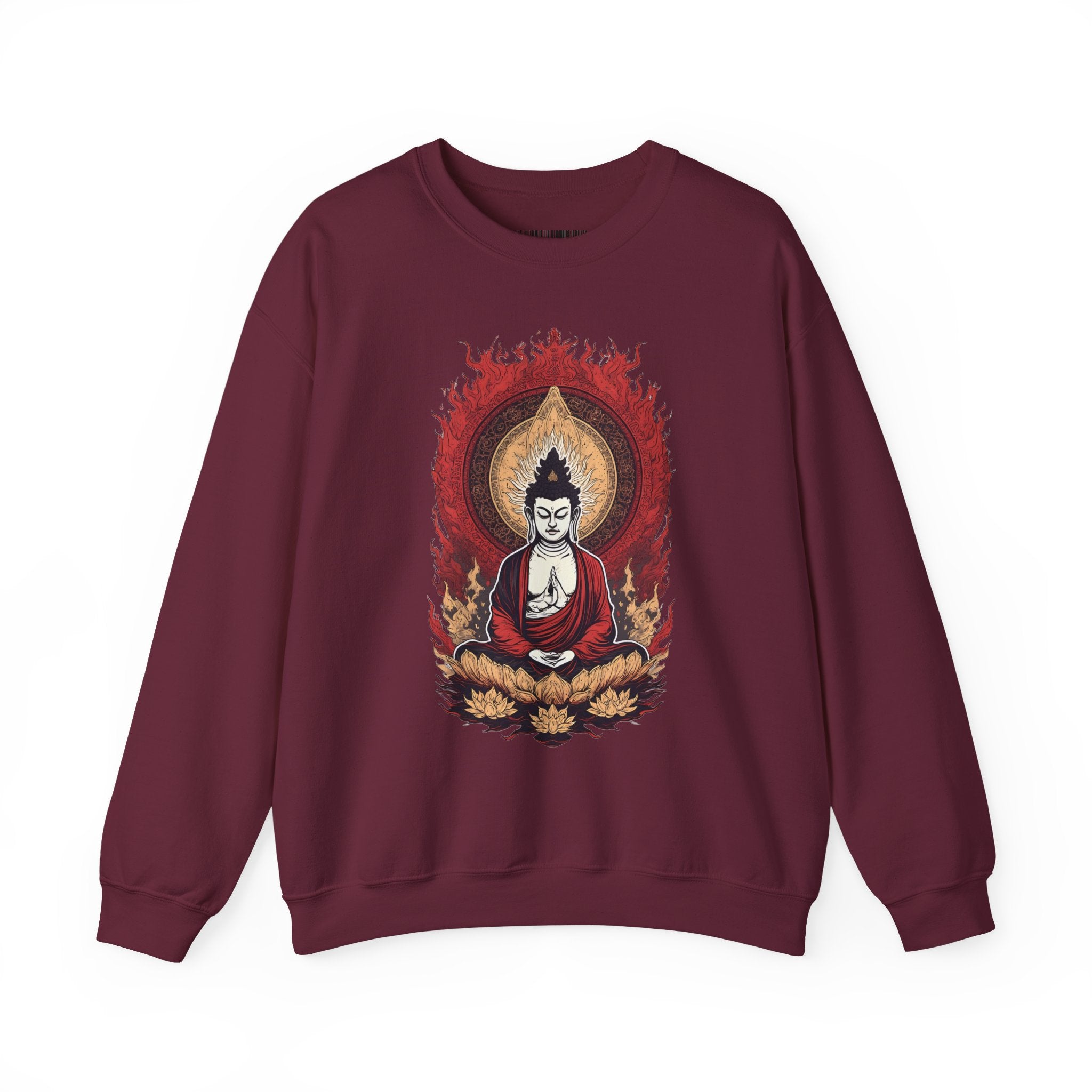 Buddha Lotus Flame Crewneck Sweatshirt