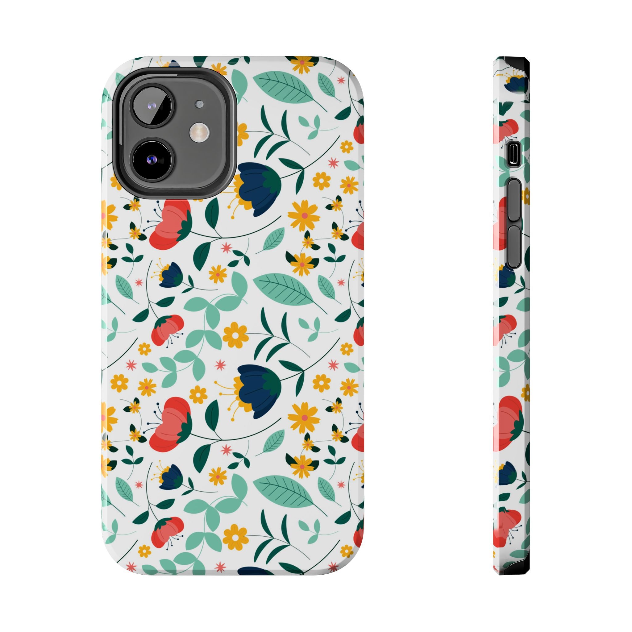 Floral Pattern Tough Phone Case — Colorful Spring Flowers Phone Cover