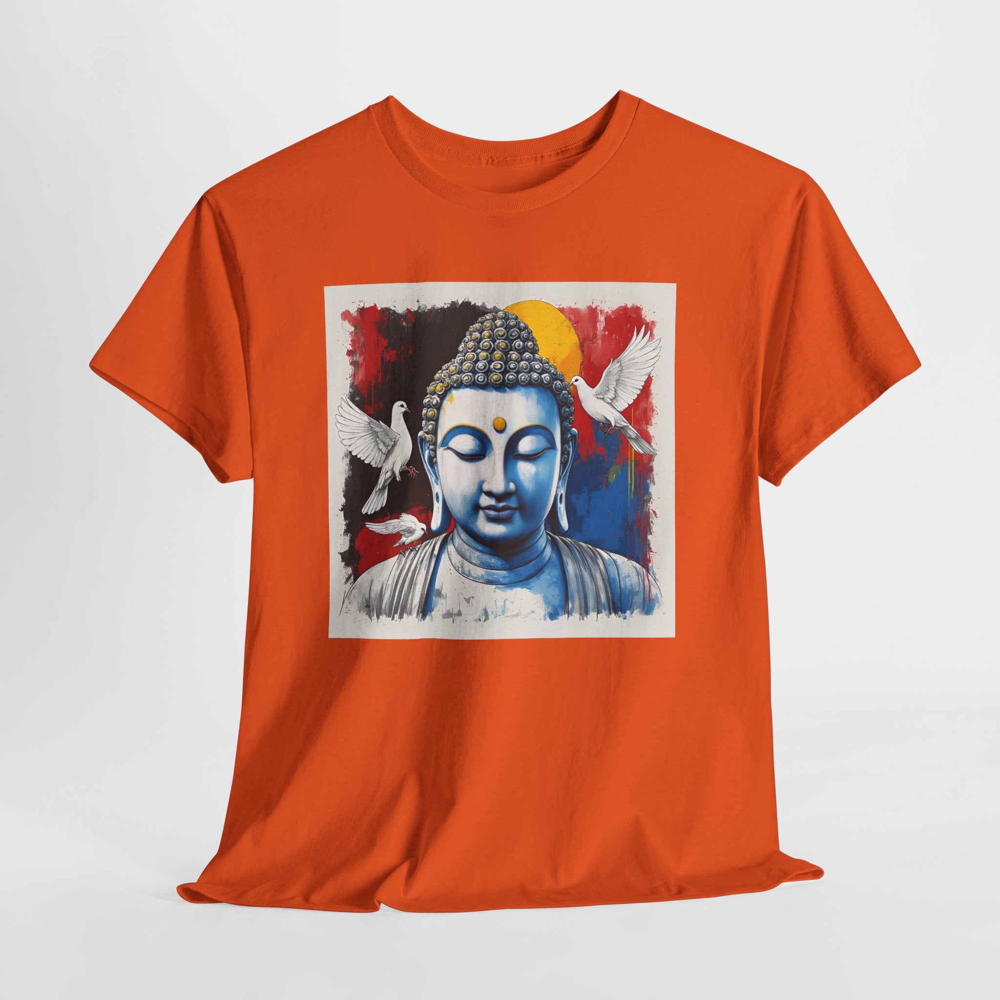 Buddha Peace Tee — Colorful Buddha & Doves Graphic T-Shirt