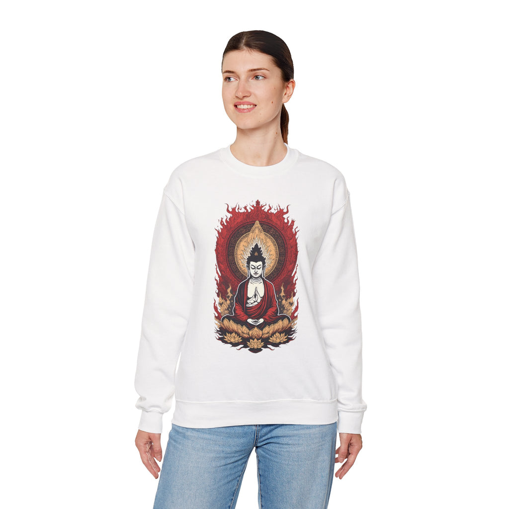 Buddha Lotus Flame Crewneck Sweatshirt