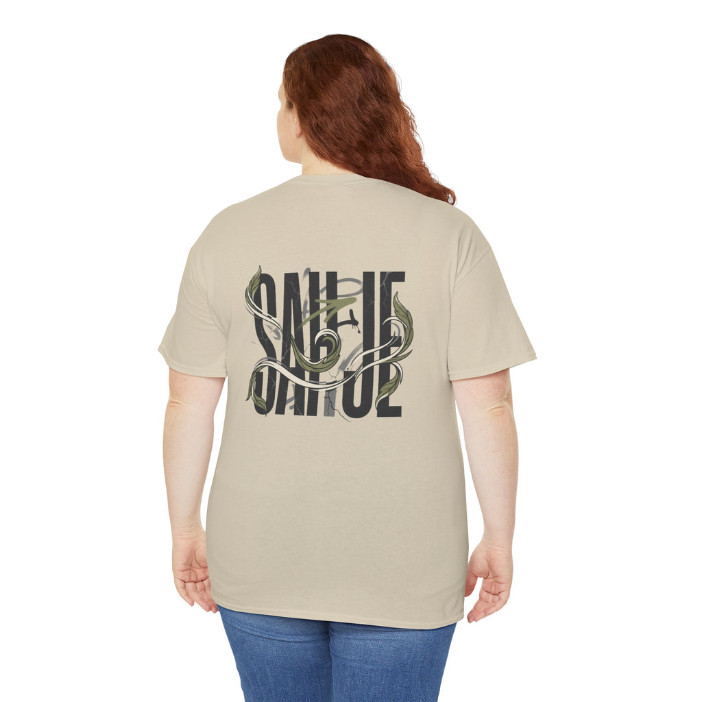 Graphic Tee — 'Savage' Typography with Snake Accent