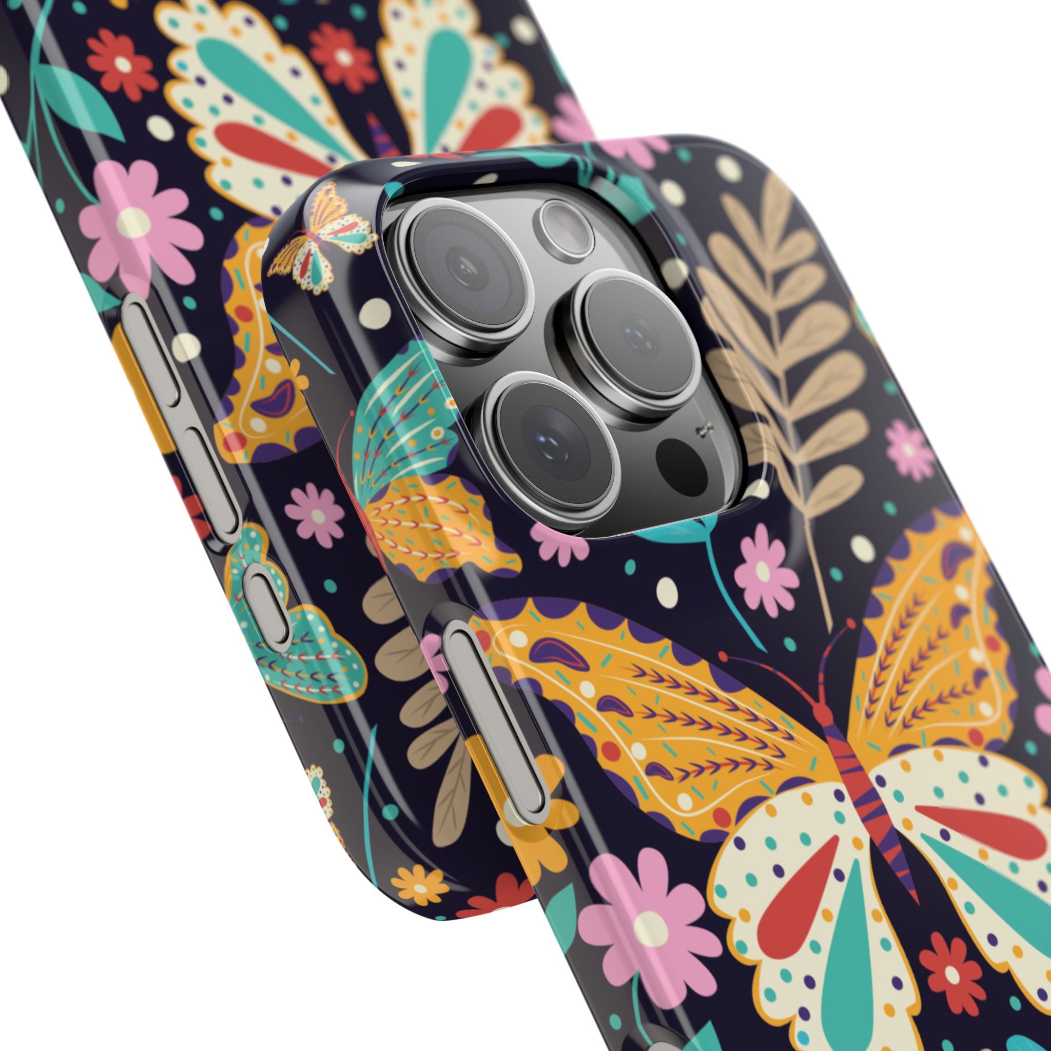 Butterfly Floral Slim Phone Case — Colorful Boho Garden Design