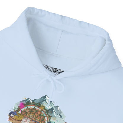 Adventure Landscape Hoodie — Cozy Mountain & Cabin Graphic Sweatshirt