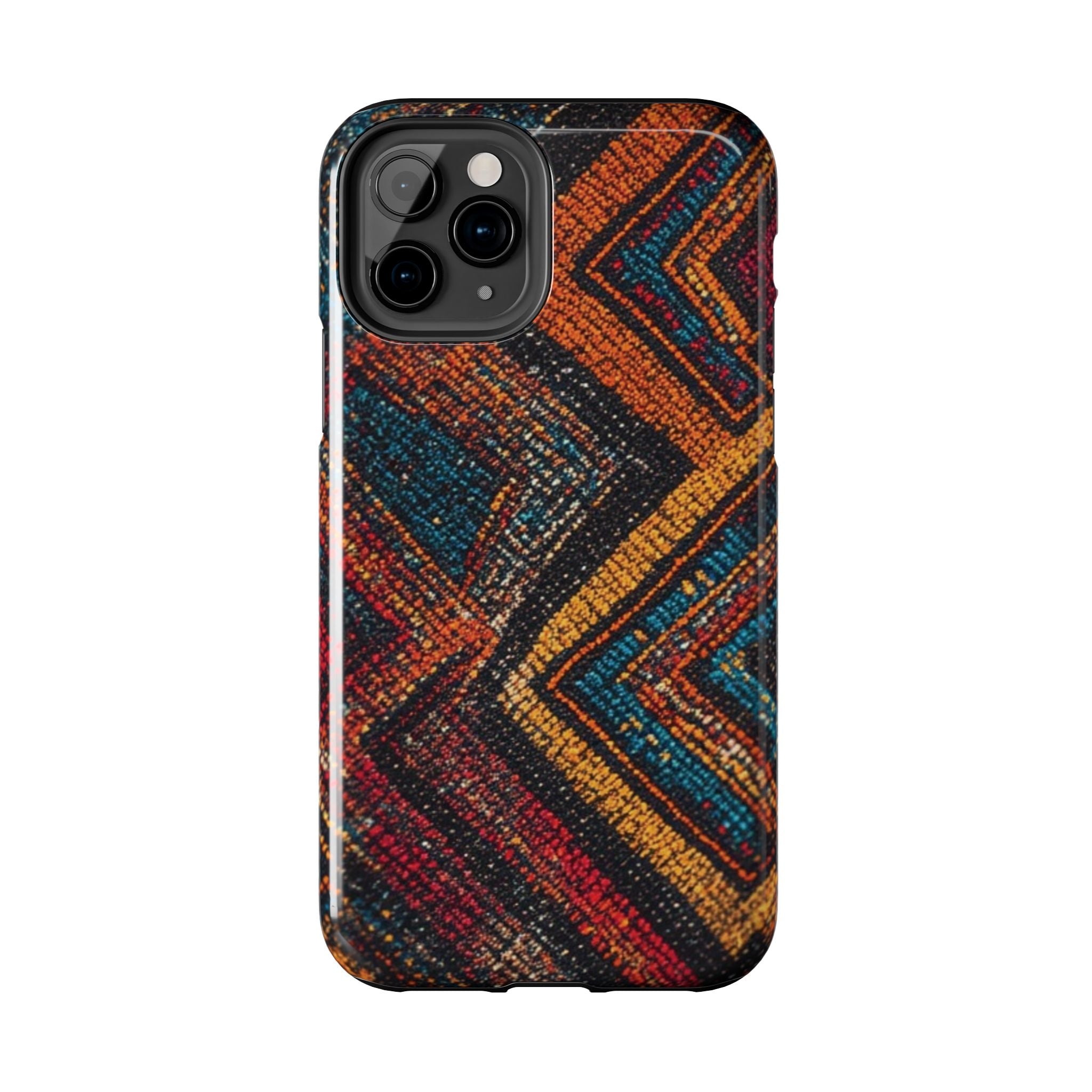 Tough Phone Case — Boho Geometric Rug Pattern, Protective iPhone Cover
