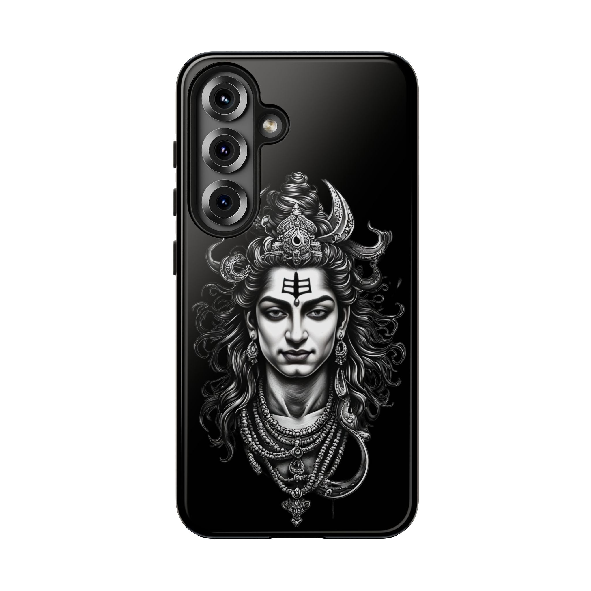 Phone Case — Intricate Lord Shiva Illustration on Black Tough Case