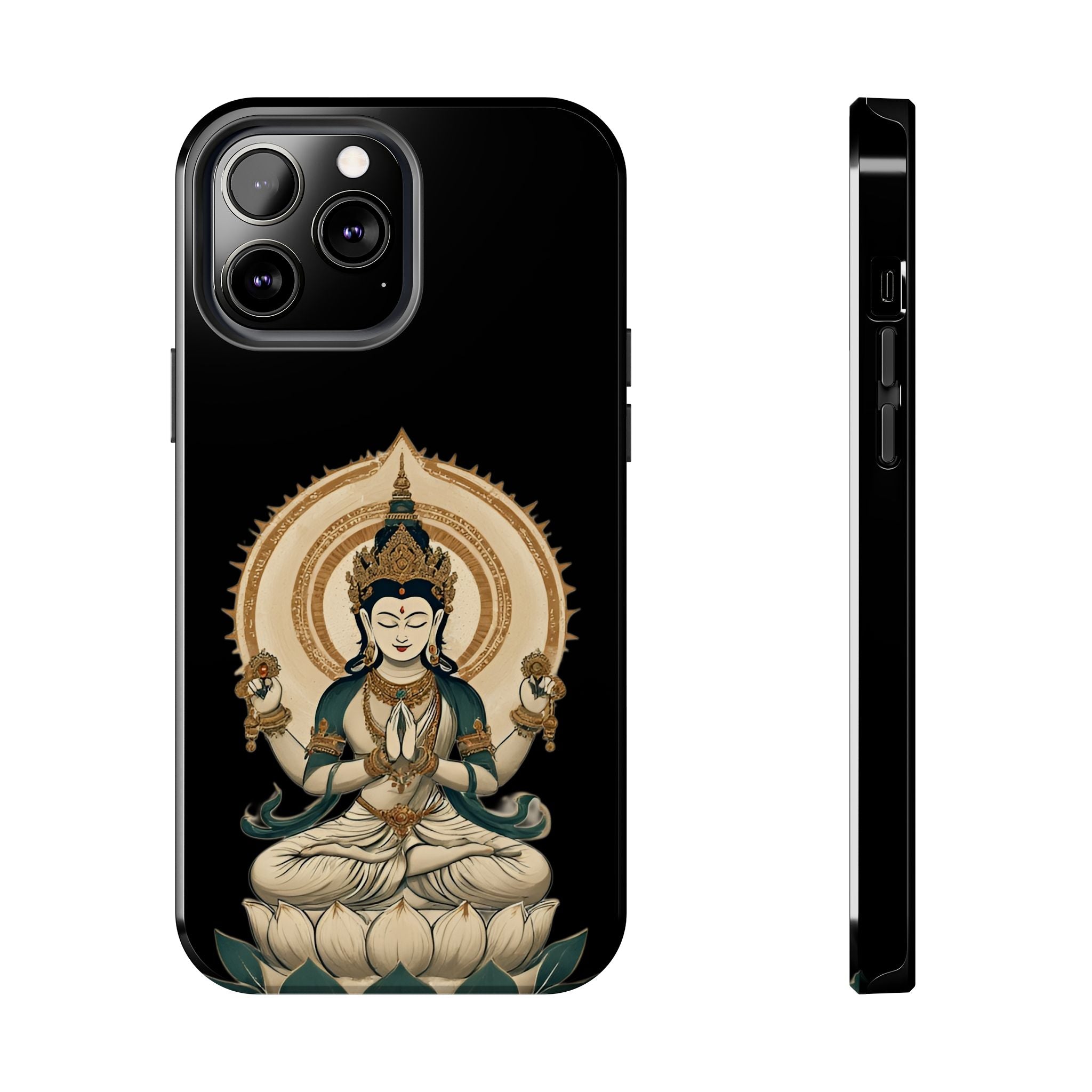 Bodhisattva Lotus Tough Phone Case — Protective Buddhist Meditation Phone Cover