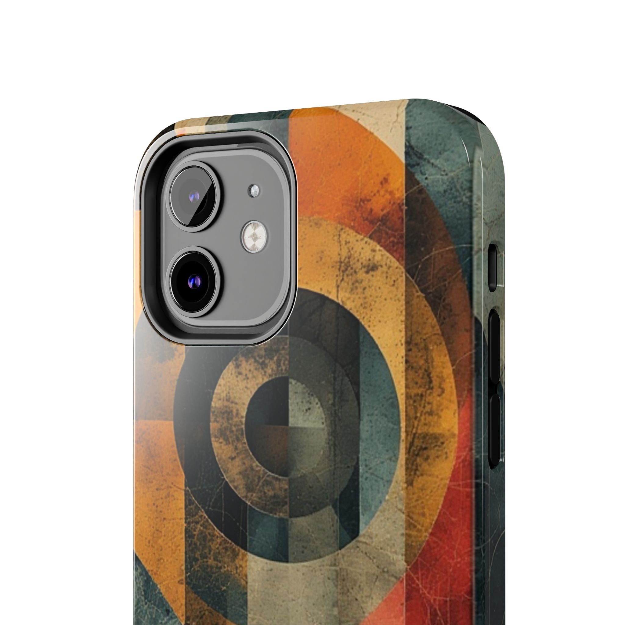 Retro Geometric Tough Phone Case — Vintage Target Circle Design