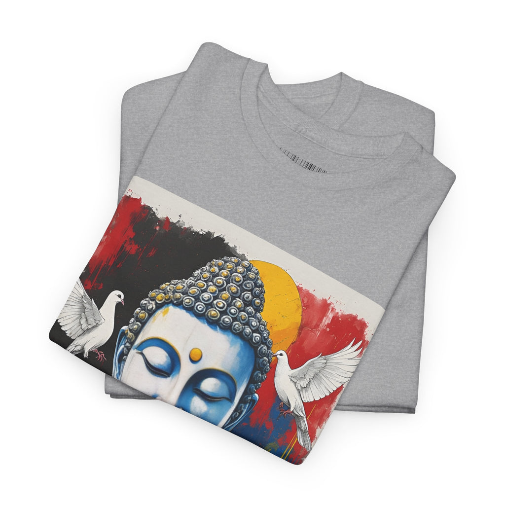Buddha Peace Tee — Colorful Buddha & Doves Graphic T-Shirt