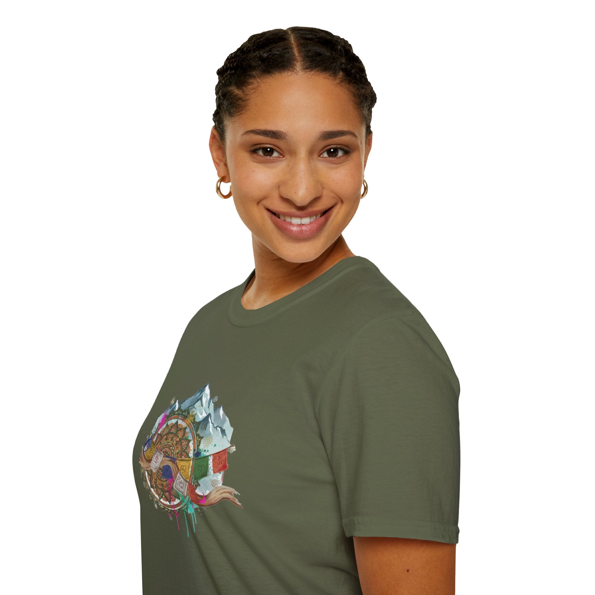 Adventure Turtle Graphic T-Shirt — Mountain Shell Nature Art Tee