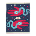 Mystic Hands & Snake Fleece Blanket — Surreal Night Sky Throw