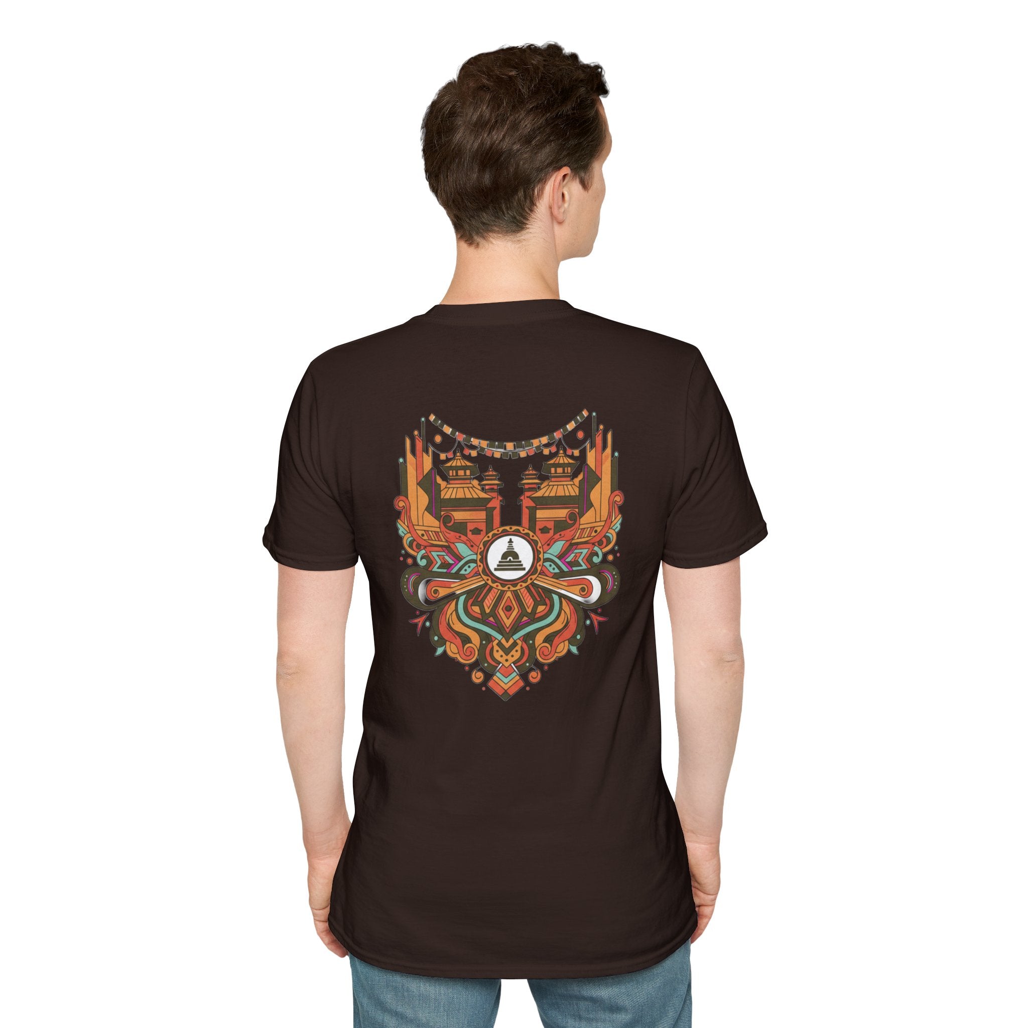 Festival Temple Graphic T-Shirt — Autumn Tribal Shrine Design