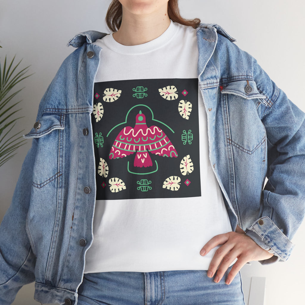 Mushroom Folk Art Tee — Whimsical Forest Graphic T-Shirt