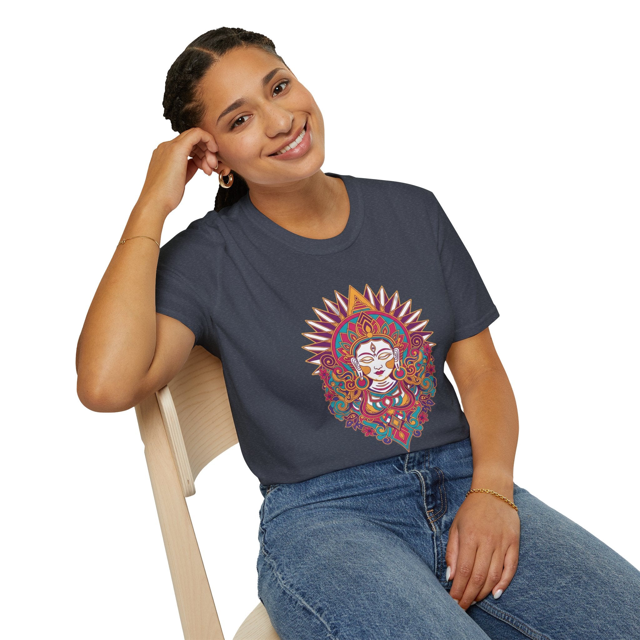 Mystic Goddess Mandala T-Shirt — Colorful Boho Spiritual Tee