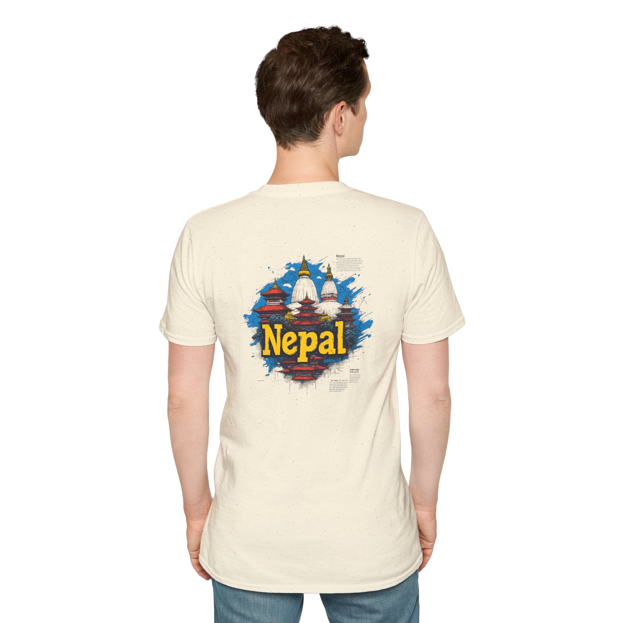 Nepal Souvenir T-Shirt — Stupa Sketch Graphic