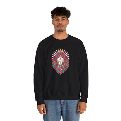 Crewneck Sweatshirt — Colorful Mandala Goddess Graphic