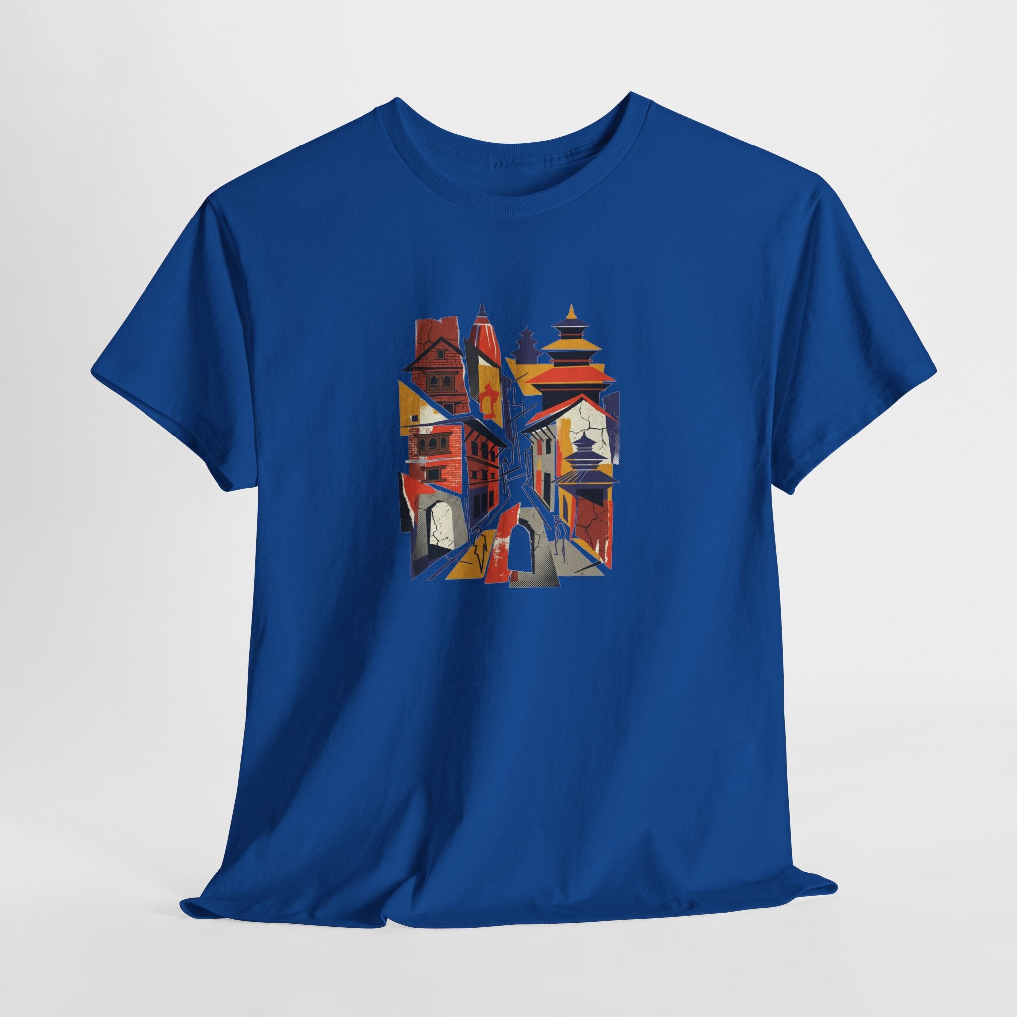 Cityscape Abstract Tee — Colorful Urban Architecture Graphic T‑Shirt