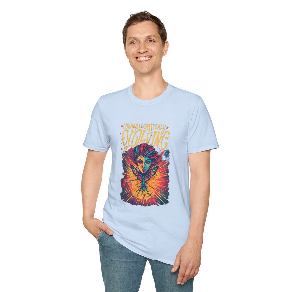 Evolving Butterfly Graphic T-Shirt — "Unapologetically Evolving" Vibrant Psychedelic Tee