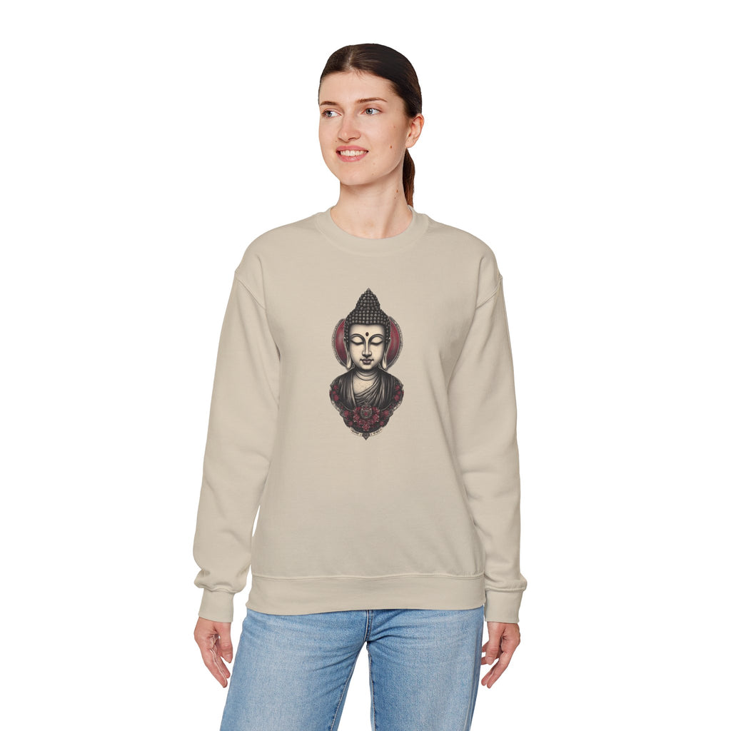 Buddha Lotus Crewneck Sweatshirt — Tranquil Meditation Graphic