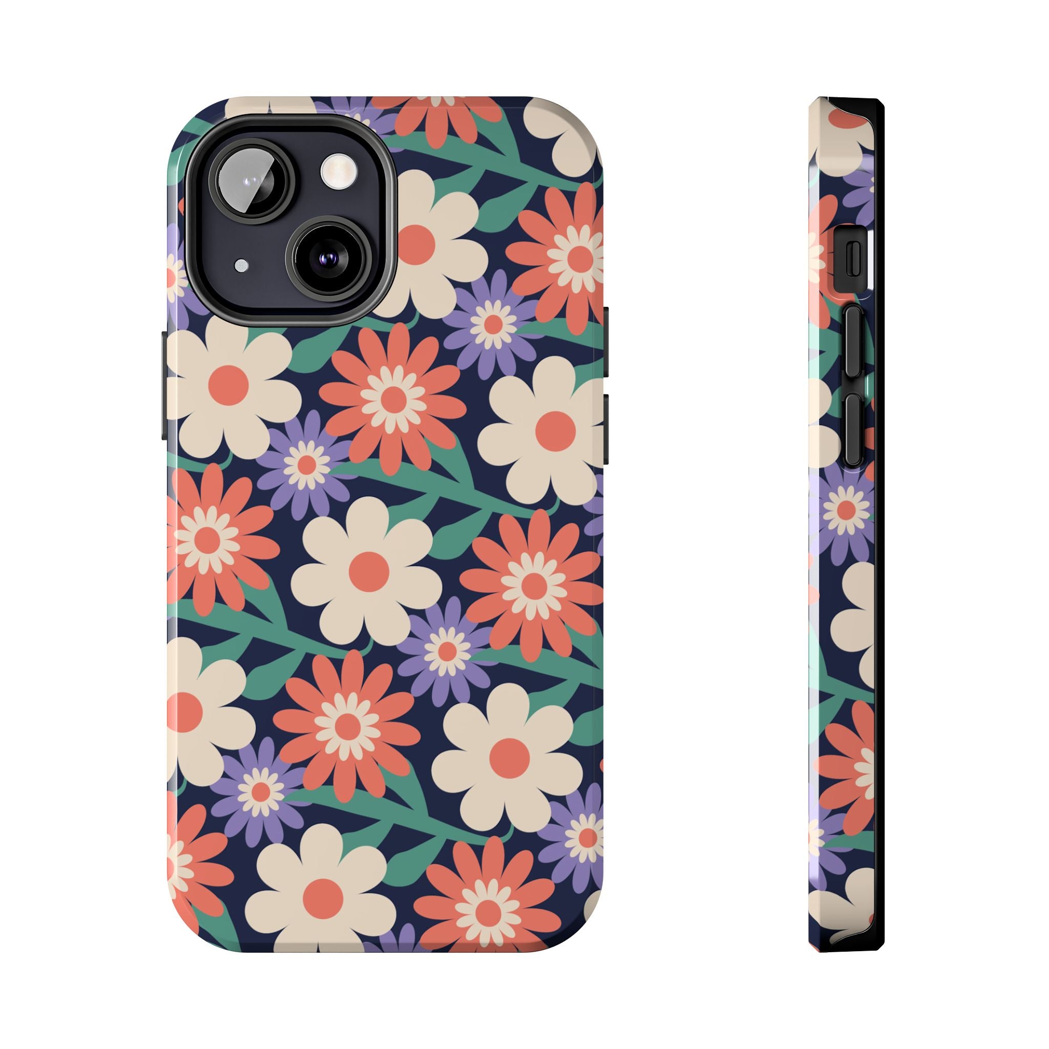 Floral Tough Phone Case — Retro Daisies Protective Phone Cover