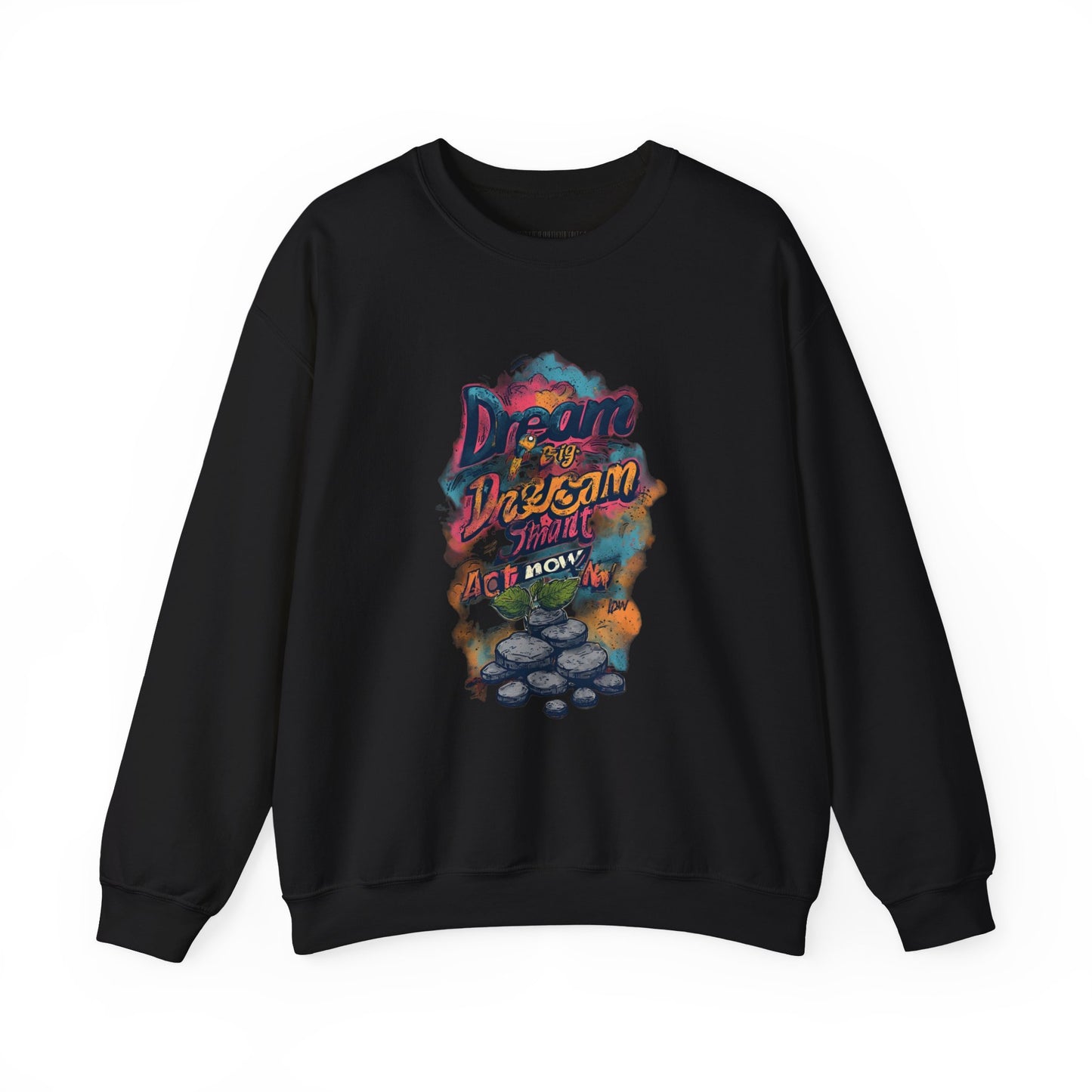 Dream Big Crewneck Sweatshirt — "Dream, Design, Draw" Inspirational Graphic