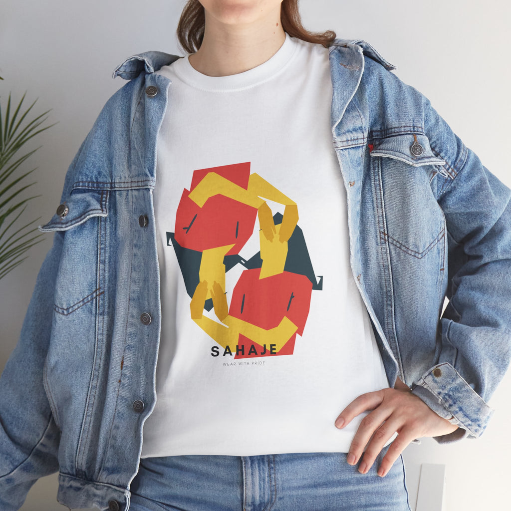 Geometric Fox Tee — Stylized Red & Yellow Fox Illustration T-Shirt