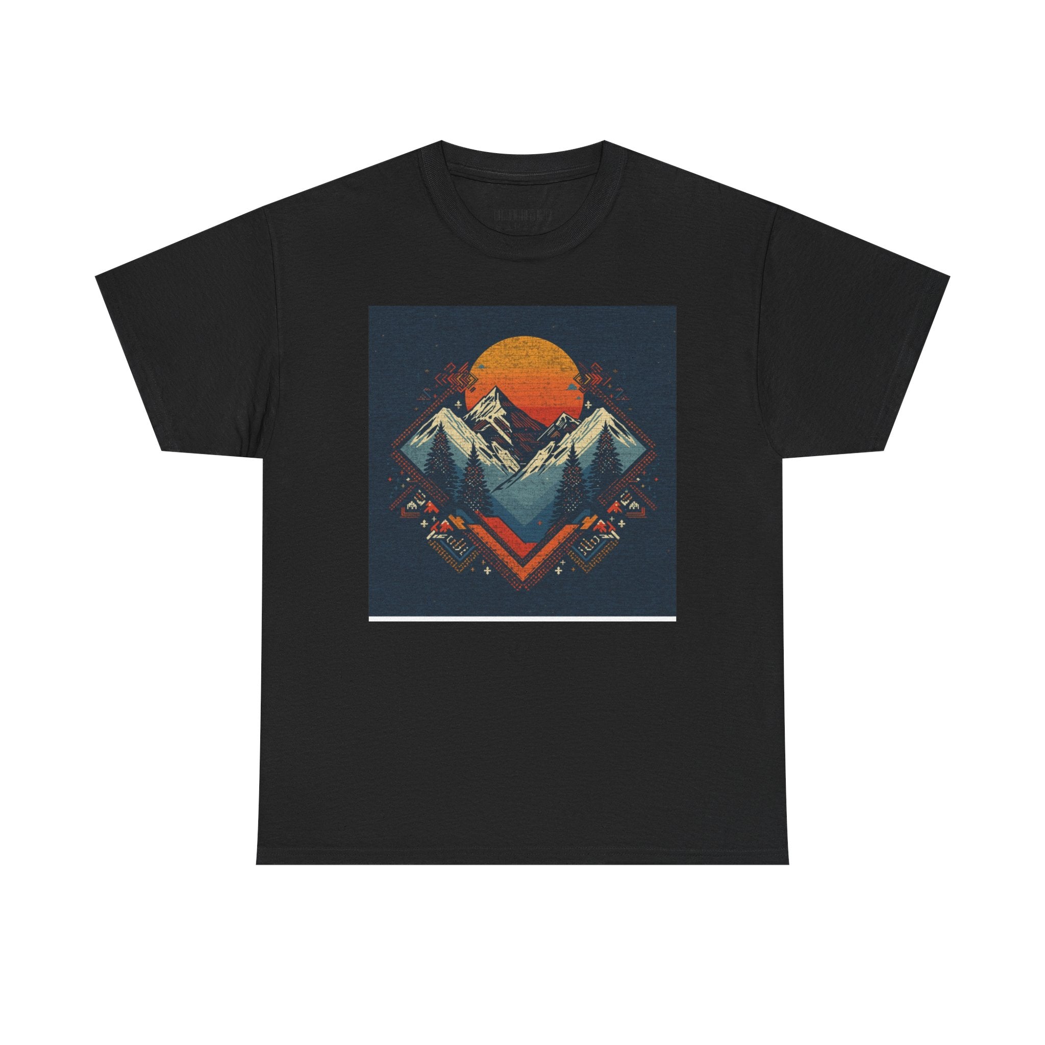 Mountain Sunset Graphic Tee — Vintage Retro Outdoor Nature T-Shirt