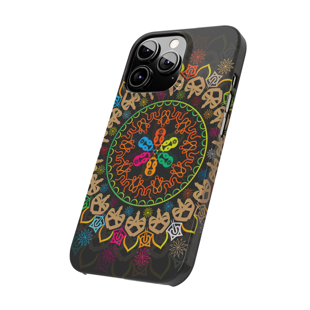 Tropical Mandala Phone Case, Colorful Slim Phone Case, Trendy Phone Cover, Artistic Gift, Eco-Friendly Phone Accessory