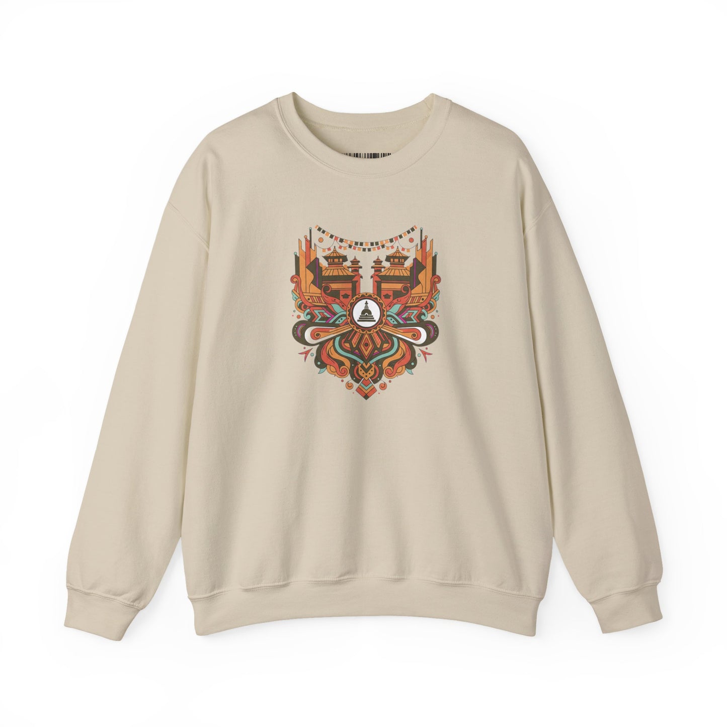 Vintage Tribal Fox Sweatshirt — Geometric Forest Animal Crewneck
