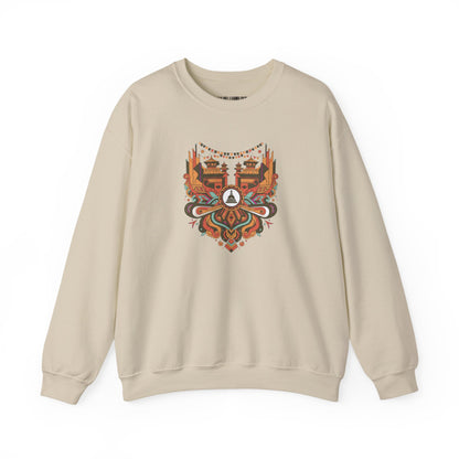 Vintage Tribal Fox Sweatshirt — Geometric Forest Animal Crewneck