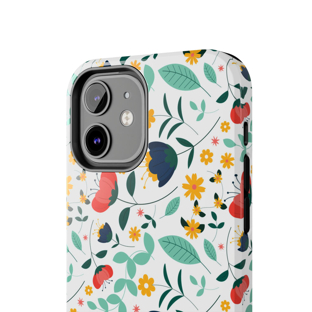Floral Pattern Tough Phone Case — Colorful Spring Flowers Phone Cover