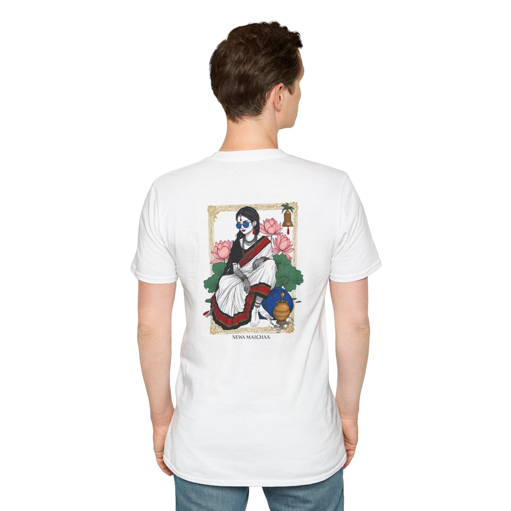 Newari Girl Traditional Dress T-Shirt – Newa Maicha Cultural Pride Graphic Tee, Nepali Heritage Design