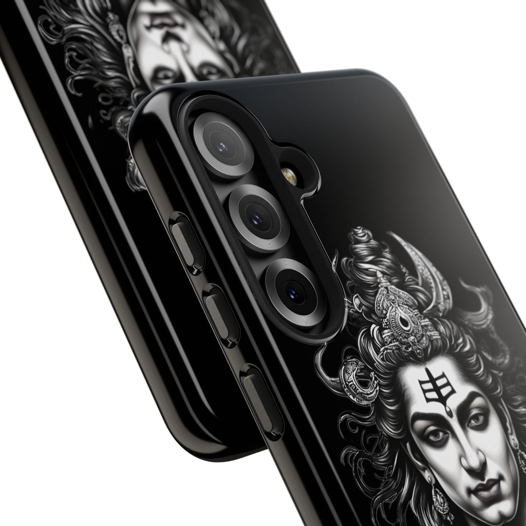 Phone Case — Intricate Lord Shiva Illustration on Black Tough Case