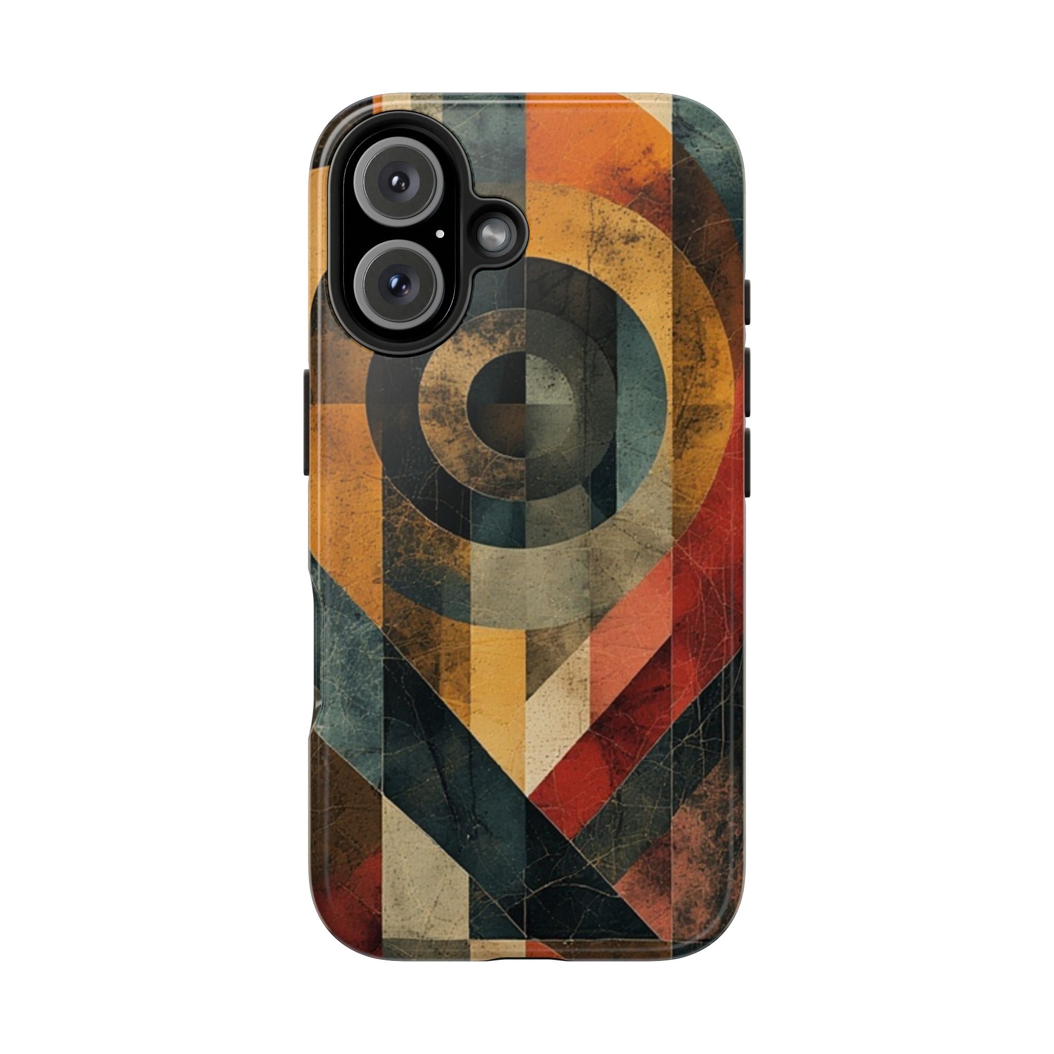 Retro Geometric Tough Phone Case — Vintage Target Circle Design