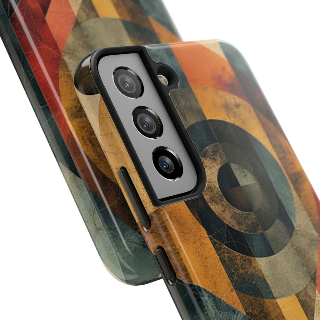 Retro Geometric Tough Phone Case — Vintage Target Circle Design
