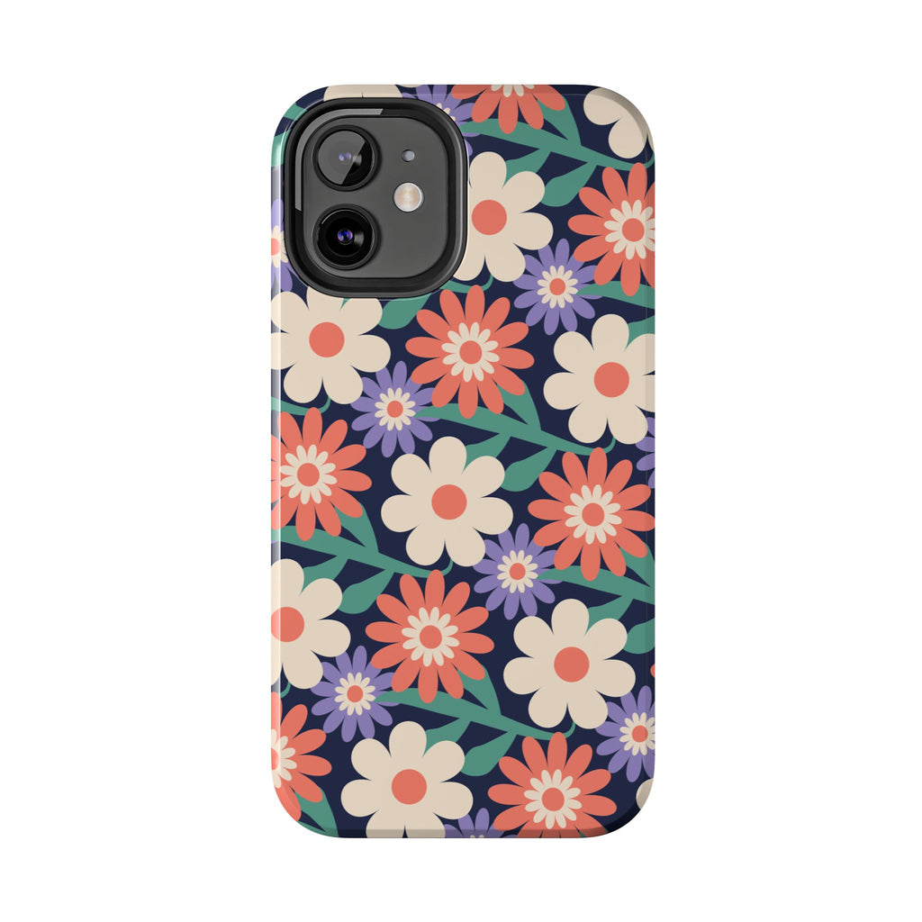 Floral Tough Phone Case — Retro Daisies Protective Phone Cover